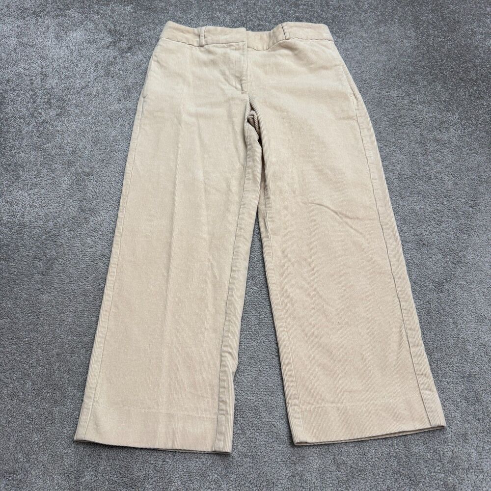 Banana Republic Corduroy Straight Leg Pants Women 8 Oyster Pearl Beige High Rise